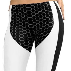 Gearbunch Black & White Honeycomb Carbon Legging - SIZE XL